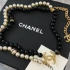 Chanel Fashion pearl long necklace ,Black & White