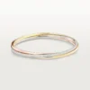 Trinity bracelet, small model, half-paved