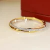 Trinity bracelet, small model, half-paved