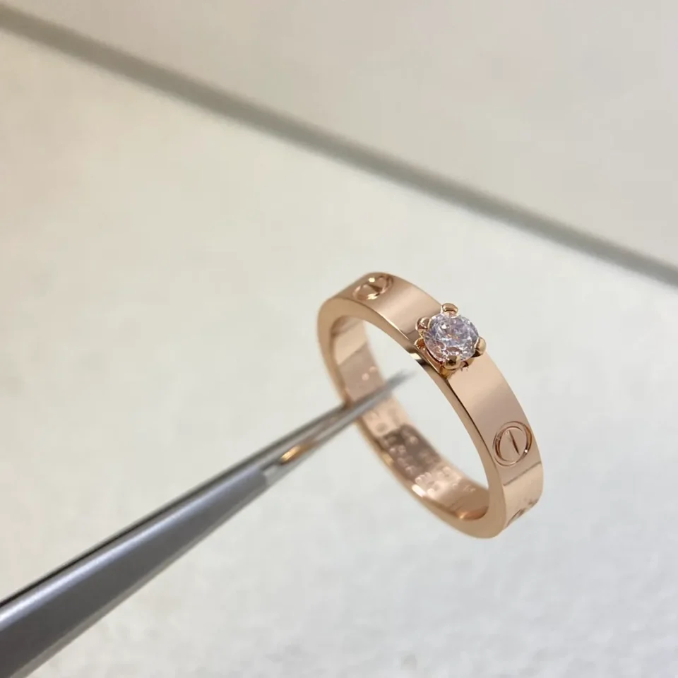 LOVE ring, paved,one diamond