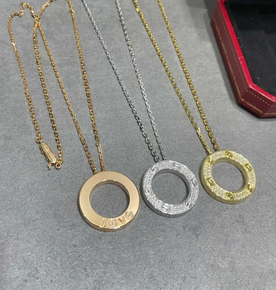 Cartier love necklaces paved