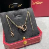 Cartier love necklaces ,half-paved