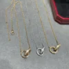 Cartier love necklaces ,half-paved