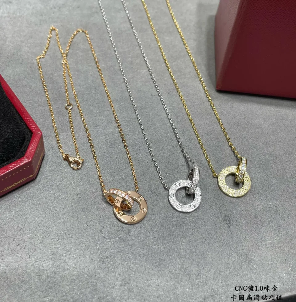 Cartier love necklaces ,paved