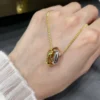 Cartier Trinity Necklaces ,cushion shaped, half-paved