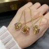 Cartier Trinity Necklaces ,cushion shaped, half-paved