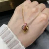 Cartier Trinity Necklaces ,cushion shaped, half-paved