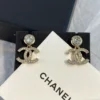 CHANEL Diamond Letter CCS Earrings with Crystal