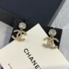 CHANEL Diamond Letter CCS Earrings with Crystal