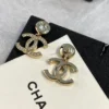 CHANEL Diamond Letter CCS Earrings with Crystal
