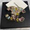 CHANEL Colorful diamond five-pointed star Double C brooch