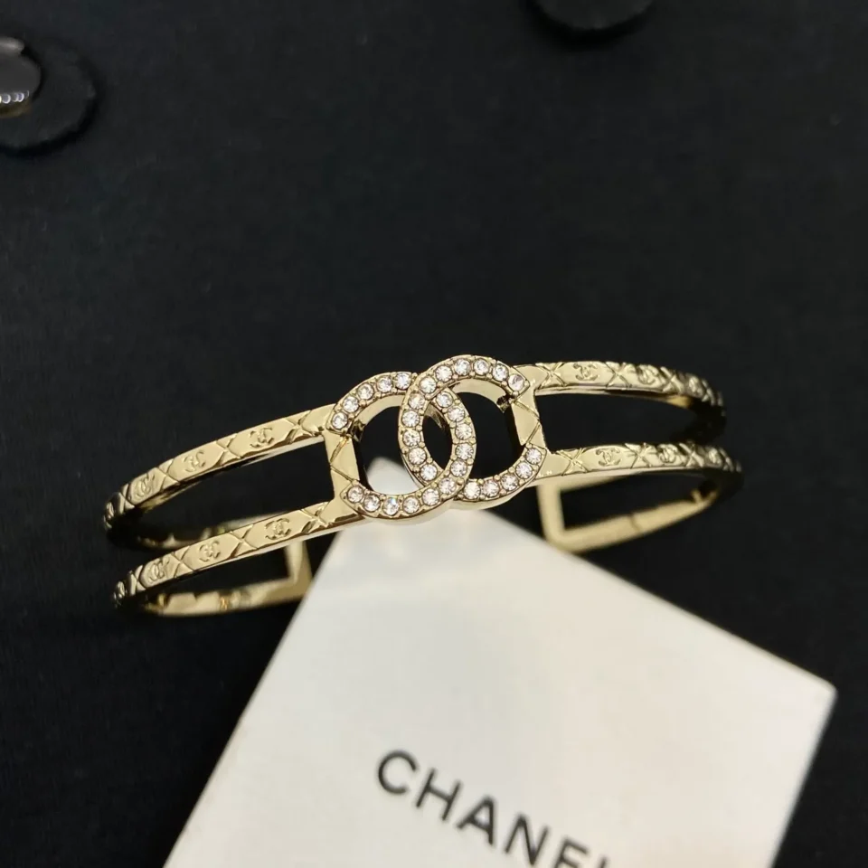 Chanel Bracelet, Metal & Strass  Gold