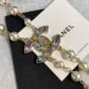 Chanel double Necklace – Metal, Glass Pearls & Strass  Gold, Pearly White & Multicolor