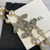 Chanel double Necklace – Metal, Glass Pearls & Strass  Gold, Pearly White & Multicolor