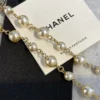 Chanel double Necklace – Metal, Glass Pearls & Strass  Gold, Pearly White & Multicolor