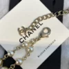 Chanel double Necklace – Metal, Glass Pearls & Strass  Gold, Pearly White & Multicolor