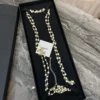 Chanel double Necklace – Metal, Glass Pearls  Pearly White & Multicolor