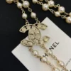 Chanel double Necklace – Metal, Glass Pearls  Pearly White & Multicolor