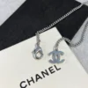 Chanel white CC pendant  necklace