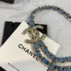 Chanel double CHANEL denim & metal necklace