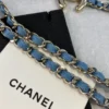 Chanel double CHANEL denim & metal necklace