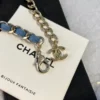 Chanel double CHANEL denim & metal necklace