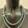 Chanel double CHANEL denim & metal necklace