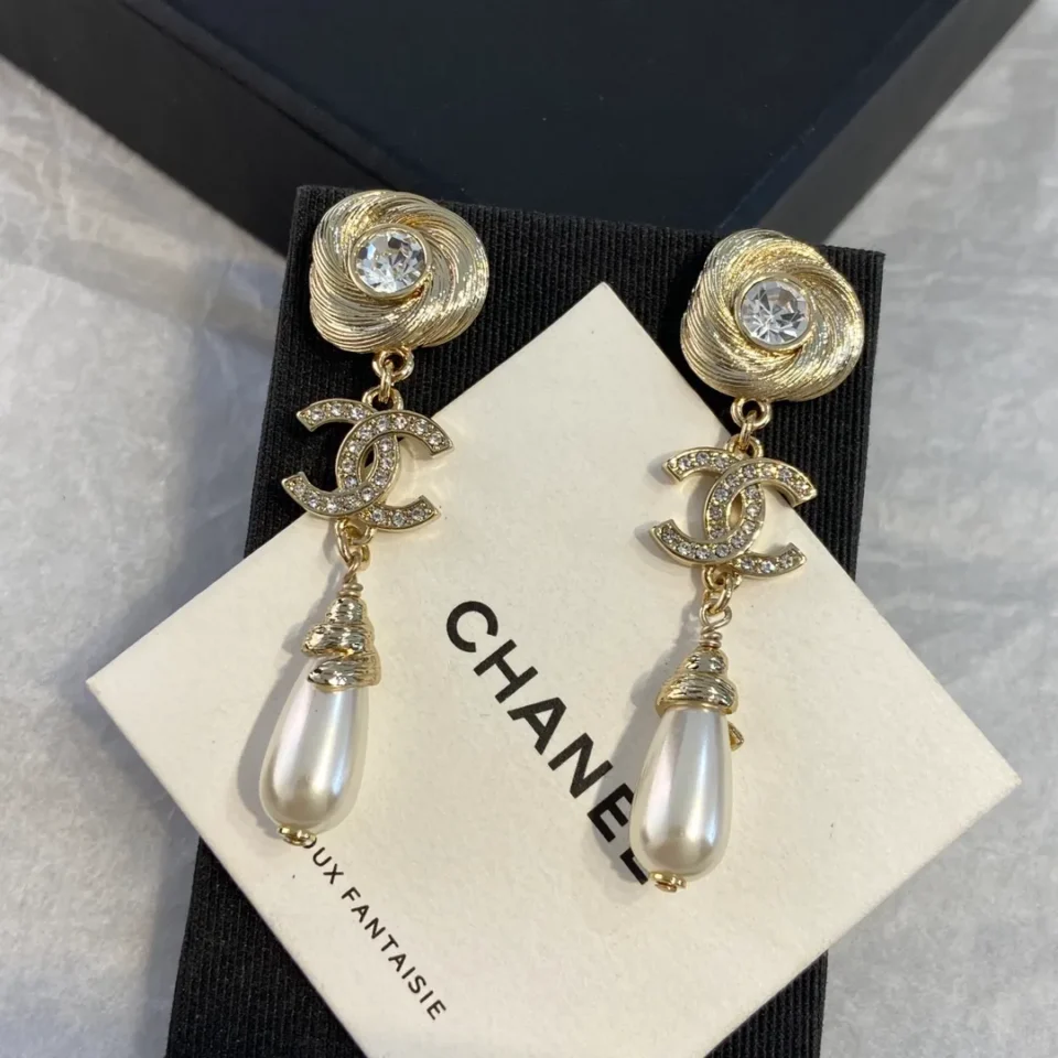 Chanel Earrings ,Golden rose knot