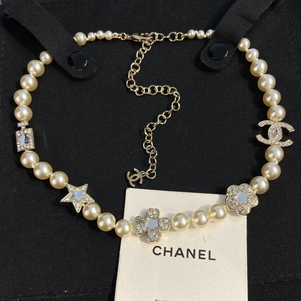Chanel Pearl-crystal choker with CC/star motifs