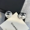 Chanel Earrings ,Pearl, Pink logo ,black logo