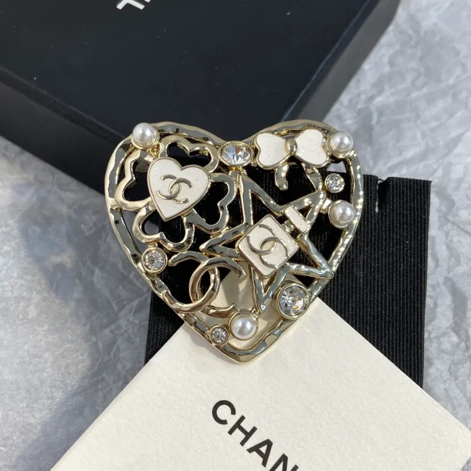 Chanel heart brooch