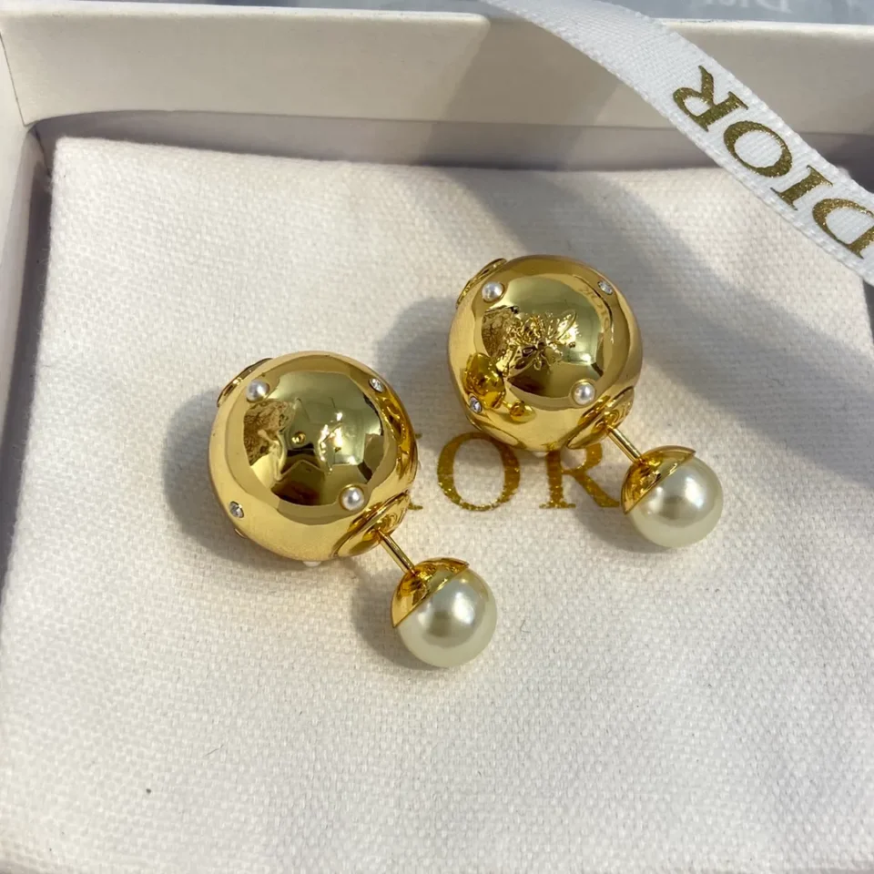 DIOR Golden Sphere Earrings