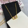 DIOR CD Necklace ,pink diamond ,white diamond