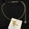 CHANEL logo pedant necklace