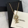 CHANEL logo pedant necklace