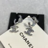 CHANEL hoop earrings ,silver