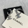 CHANEL hoop earrings ,silver