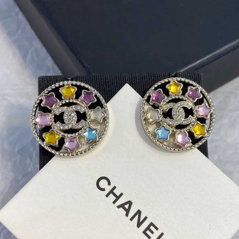 Chanel multicolor prismatic studs