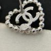 Chanel heart shape studs , golden/silver