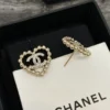 Chanel heart shape studs , golden/silver