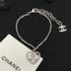 CHANEL hear shape pedant necklace ,golden/silver