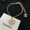 CHANEL hear shape pedant necklace ,golden/silver