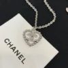CHANEL hear shape pedant necklace ,golden/silver