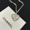 CHANEL hear shape pedant necklace ,golden/silver
