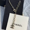 CHANEL hear shape pearl pedant necklace ,golden/silver