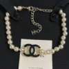 CHANEL pearl black enamel Choker: