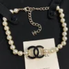 CHANEL pearl black enamel Choker: