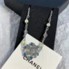 CHANEL crystal multicolor flower necklace