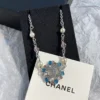 CHANEL crystal multicolor flower necklace