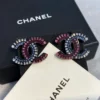 CHANEL crystal Contrast color  studs